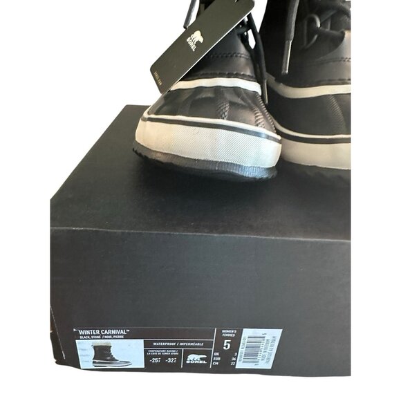 SOREL Winter Carnival Snow Boots Womens Sz 5 Black Stone New $180 - Picture 5 of 6